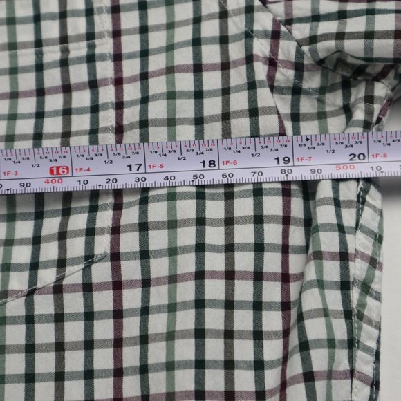 J. Crew Mens Long Sleeve Shirt Flex Washed  Green/White Plaid Size M - Picture 11 of 13
